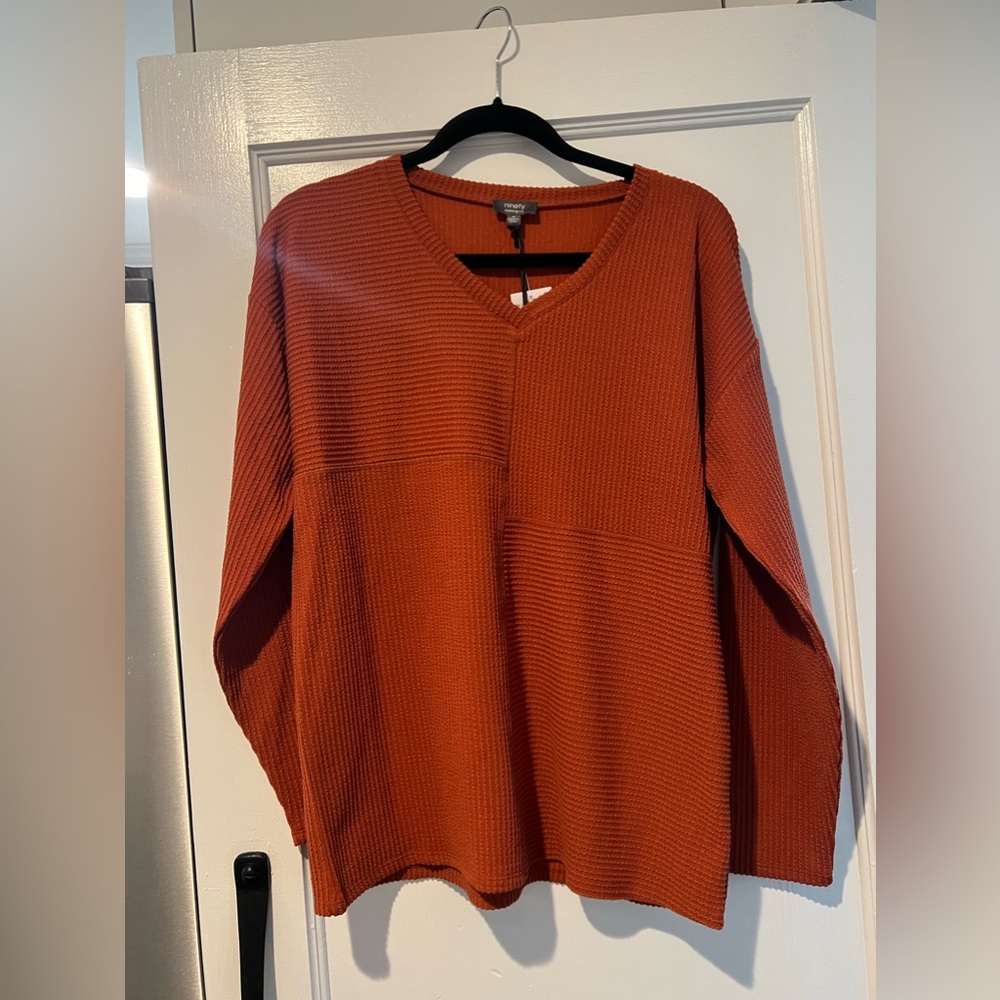 Rust Color Ribbed Tunic